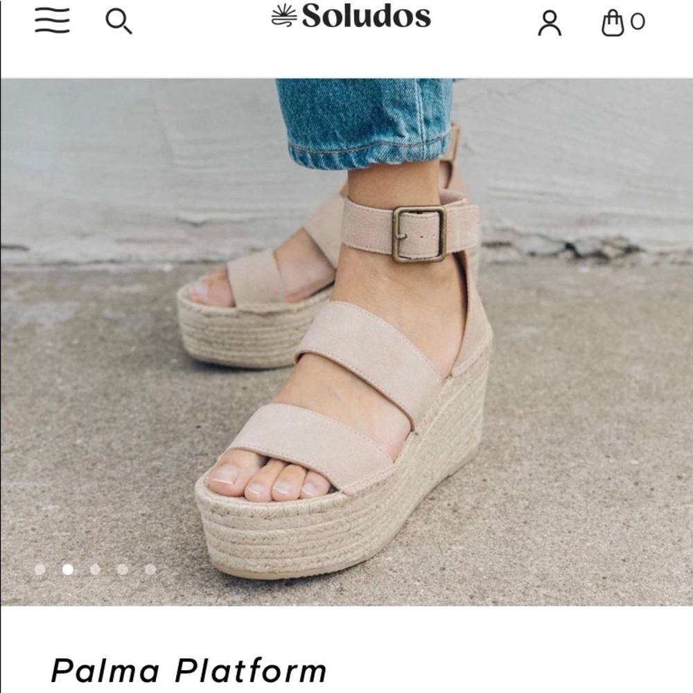 Soludos Women’s Size 10 Palma Platform Blush Color